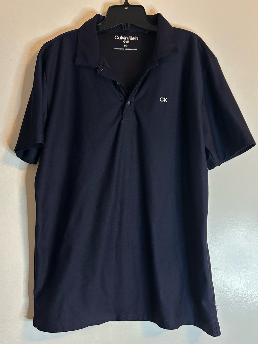 Calvin Klein Golf Navy Short-Sleeve Polo with CK Logo Size L